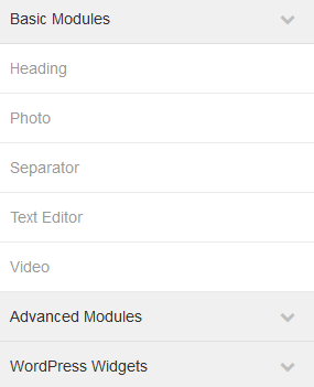 Different types of modules in Beaver Builder