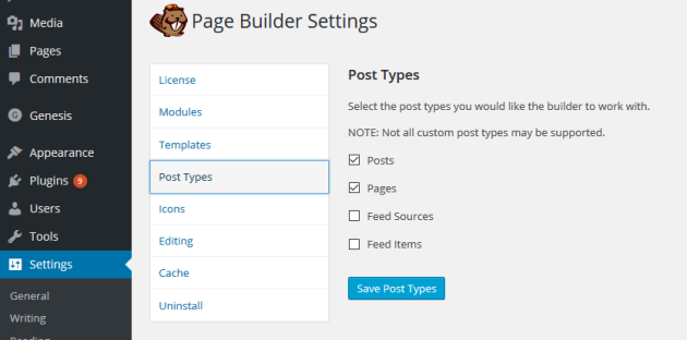 Beaver Builder settings