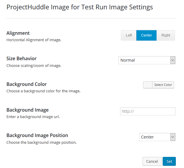 ProjectHuddle - Image Settings