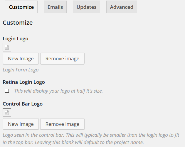 ProjectHuddle - Settings (Customize Logos)
