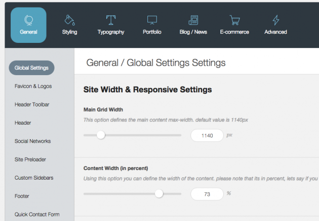 Jupiter Theme Options Panel