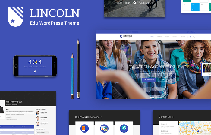 Lincoln Education WordPress Theme 