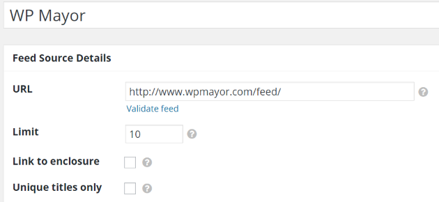 Creating a New Feed