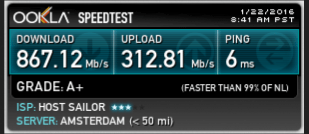 HostSailor - Netherlands Server Speed Test