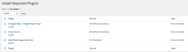 Parallax One Plugin Install