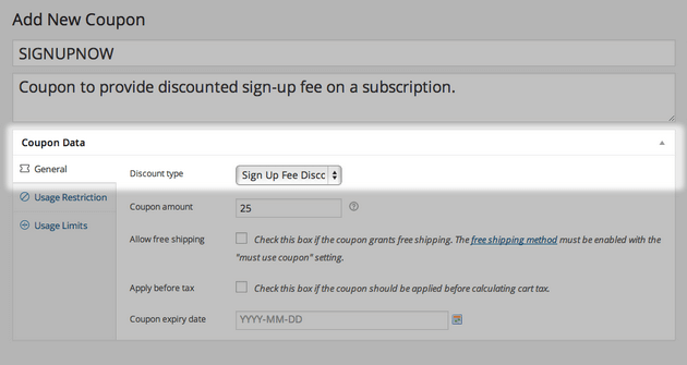 WooCommerce Subscriptions - Coupons