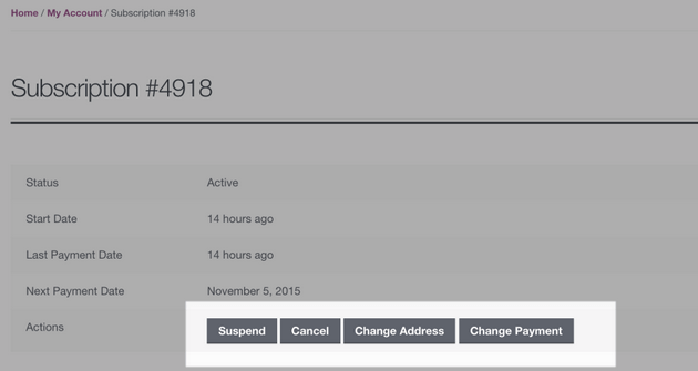 WooCommerce Subscriptions - Customer Subscription Management
