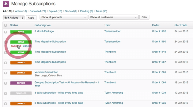 WooCommerce Subscriptions - Store Owner Subscription Management