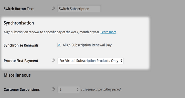 WooCommerce Subscriptions - Synchronizing and Prorating