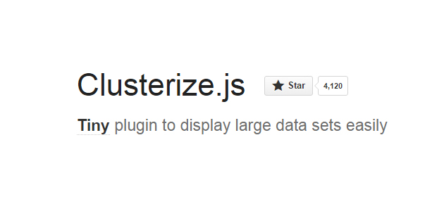 Clusterize.js: Large Data Displaying Plugin