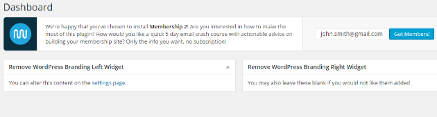 An image showing the Membership 2 plugin admin page