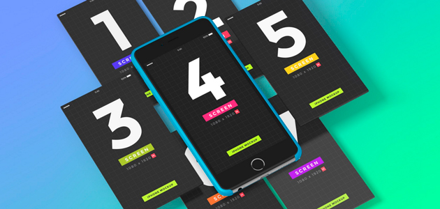 Mobile UI Showcasing PSD Kit
