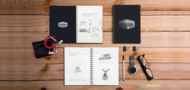 On-Desk Notebook Mockup