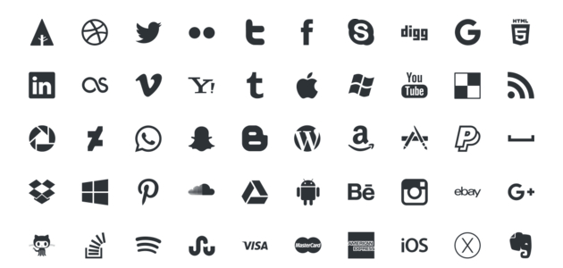 Picons: Filled and Circle Social Media Vector Icons
