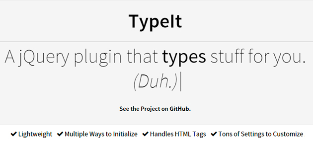 Typeit: jQuery Animated Typing Plugin
