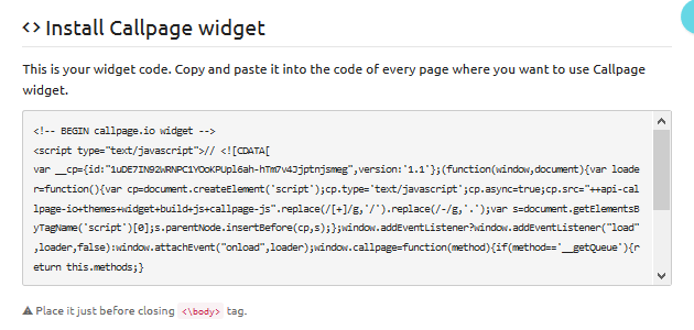 Callpage Widget Code