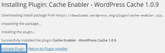 activate cache enabler