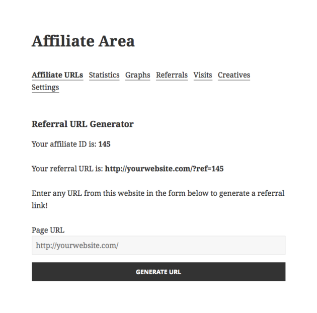 Affiliate Area AffiliateWP