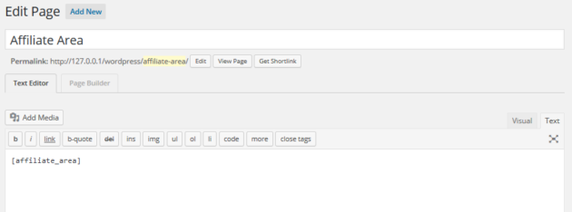 AffiliateWP Shortcode
