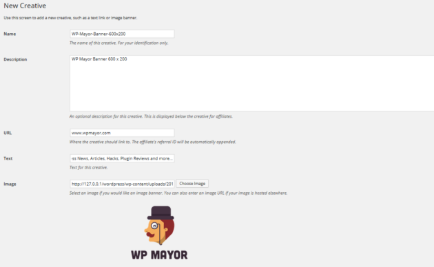 Affiliate Creatives on AffiliateWP