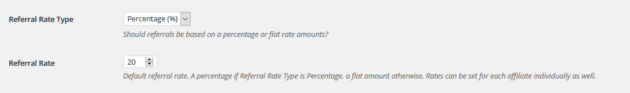 Setting Affiliate Referral Rates