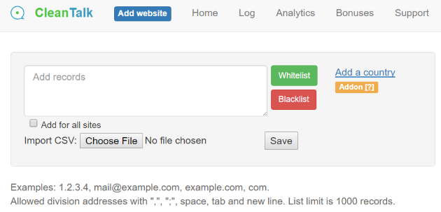 Whitelists and Blacklists