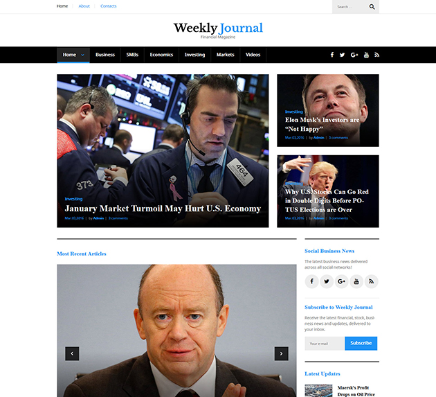 weekly journal gpl wordpress theme