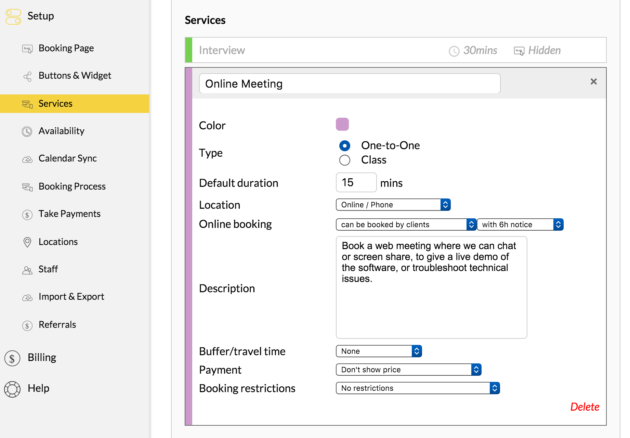 Set up your services and availability in seconds. 10to8 is the simplest online booking software to setup