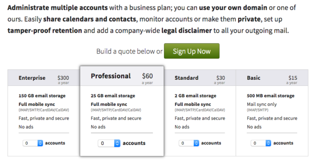 FastMail pricing