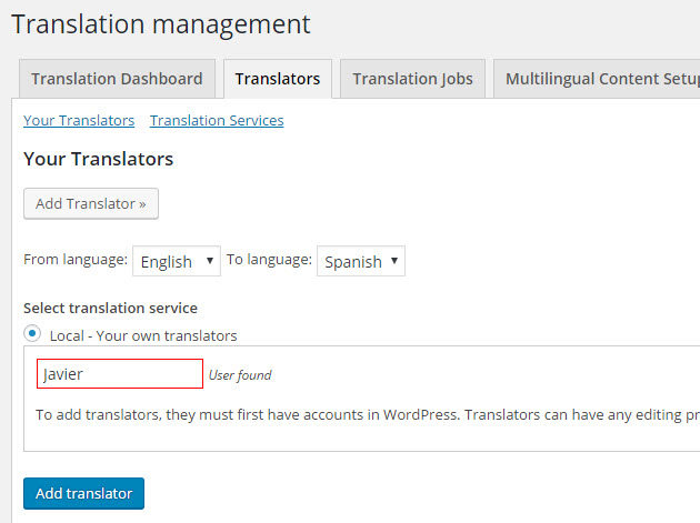Add a translator to the site