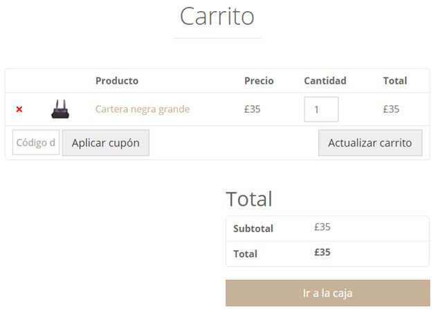Cart in Spanish