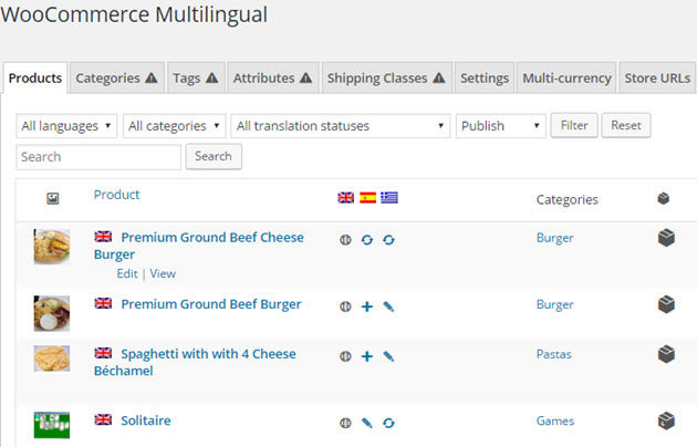 Products for translation