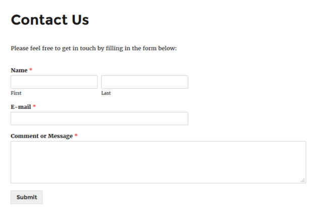 Publishing a form with WPForms Lite