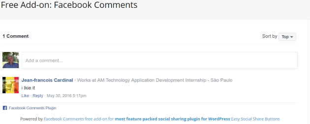 Facebook Comments Addon