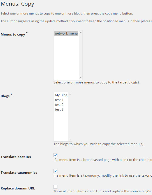 Menus Copy