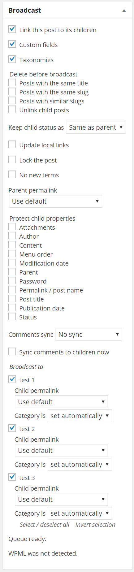 per blog taxonomies