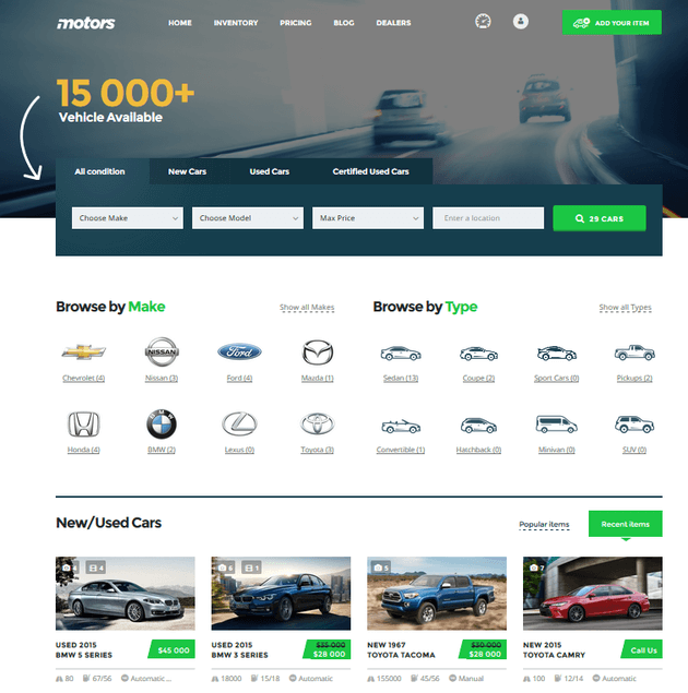 Motors - Classified Listings Layout