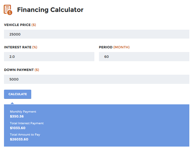 Motors - Financing Calculator