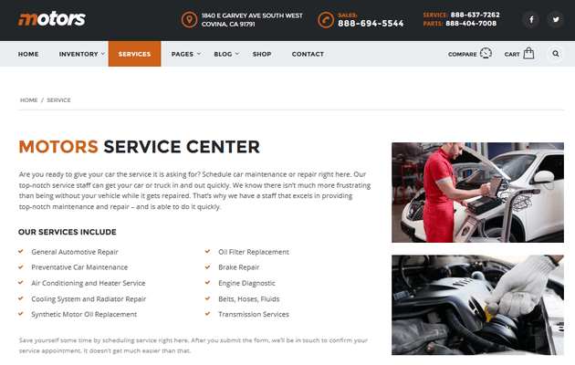 Motors - Service Layout
