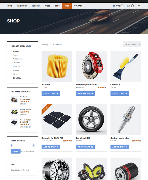 Motors - eCommerce Shop, Additional Inventory