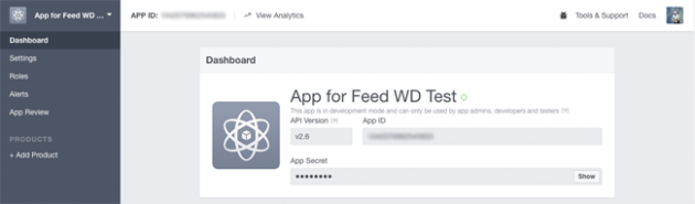 facebook feed wd app