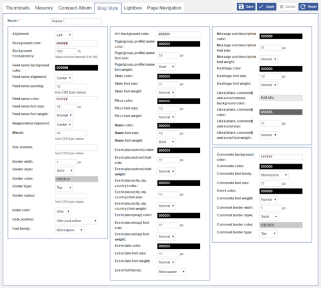 facebook feed wd blog style