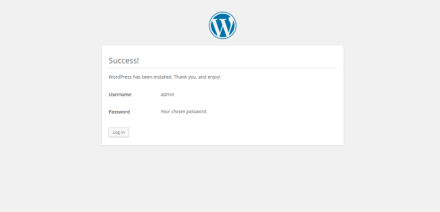 WordPress Installation Success