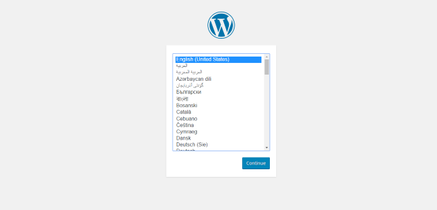 WordPress Setup Language