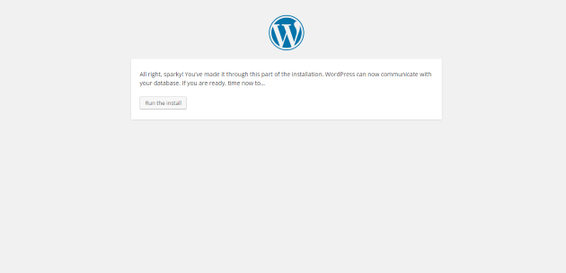 WordPress Setup Run Installation