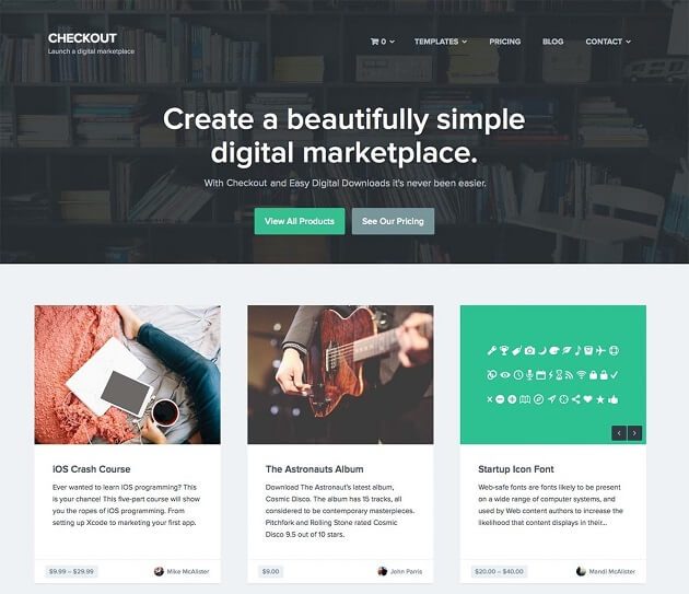 A screenshot of the Checkout theme.