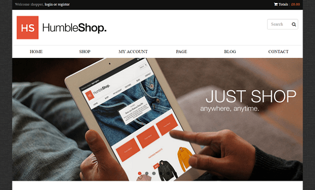 A screenshot of the HumbleShop theme.