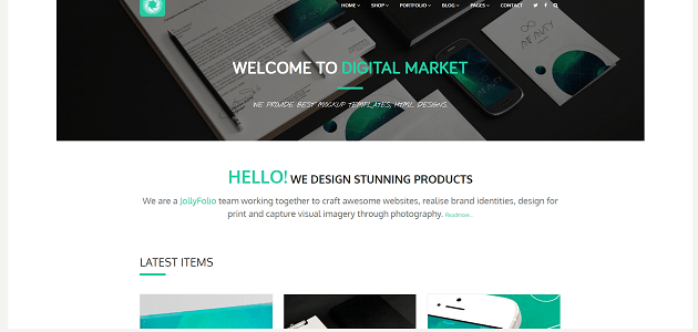 A screenshot of the Jollyfolio theme.