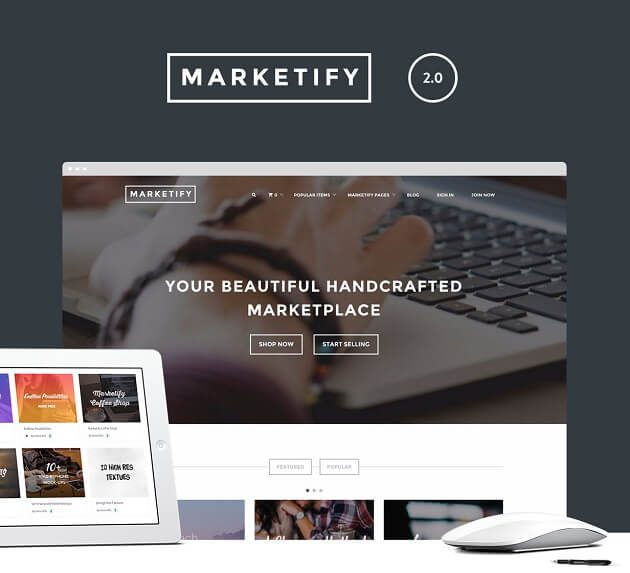 A screenshot of the Marketify theme.