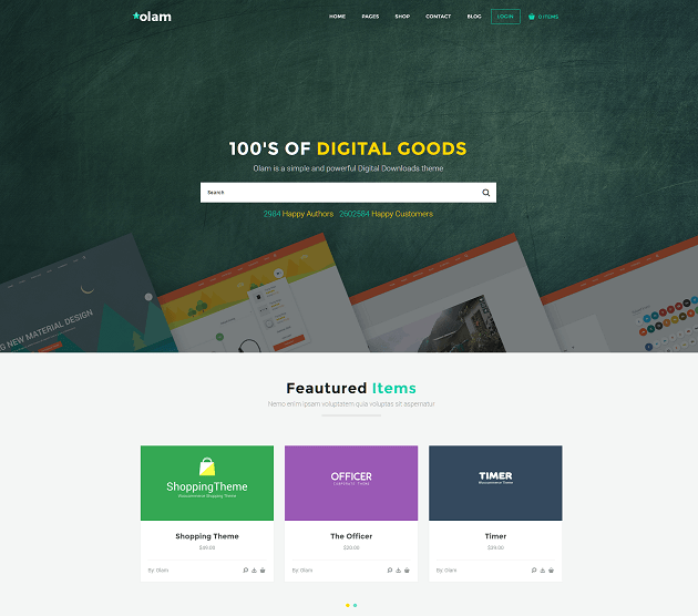 A screenshot of the Olam theme.